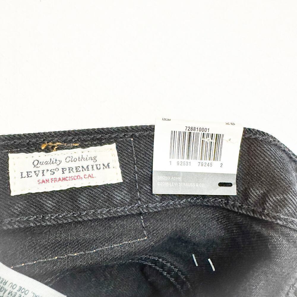 Levi's 501 High Rise Non Stretch Black Shorts Button Fly Denim Jeans SIze 28 NWT - Picture 3 of 8